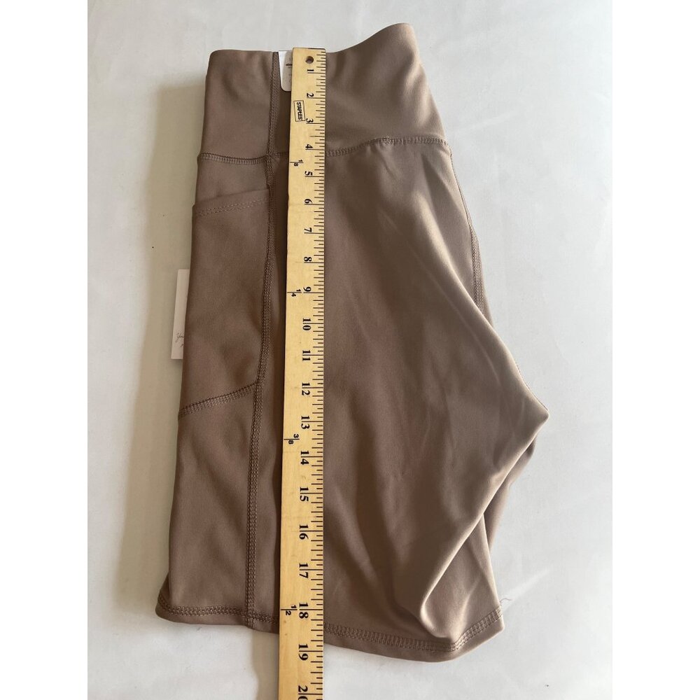 Jessica Simpson Active Womens High-Waisted Biker Shorts With Pockets XL Tan - Picture 8 of 10